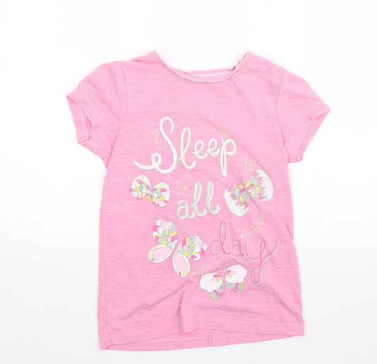 TU Girls Pink  Cotton  Pyjama Top Size 10-11 Years