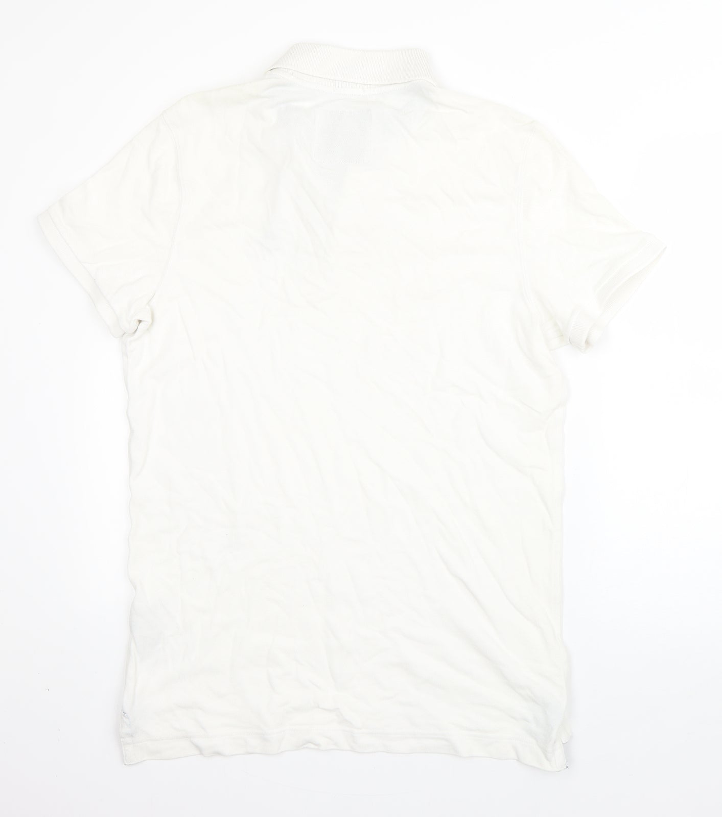 Abercrombie & Fitch Mens White  Cotton  Polo Size L Collared