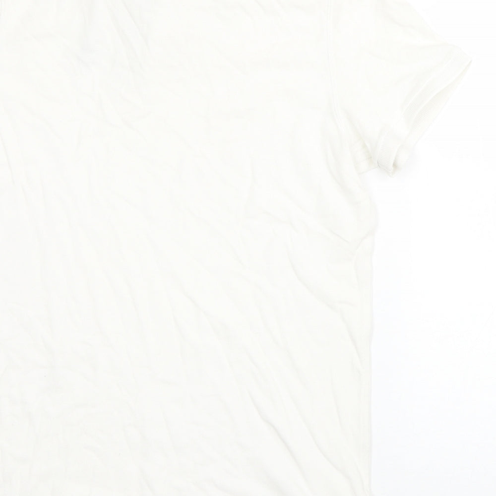 Abercrombie & Fitch Mens White  Cotton  Polo Size L Collared