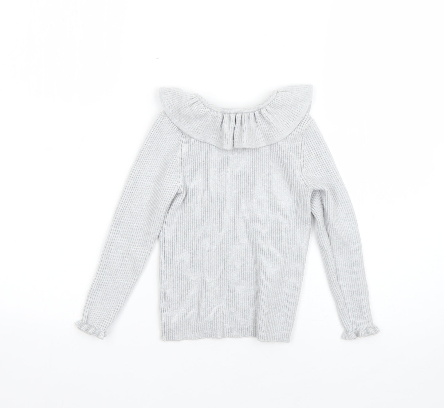 George Girls Grey Round Neck  Viscose Pullover Jumper Size 4-5 Years