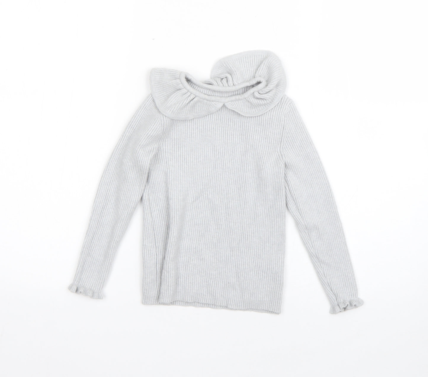 George Girls Grey Round Neck  Viscose Pullover Jumper Size 4-5 Years