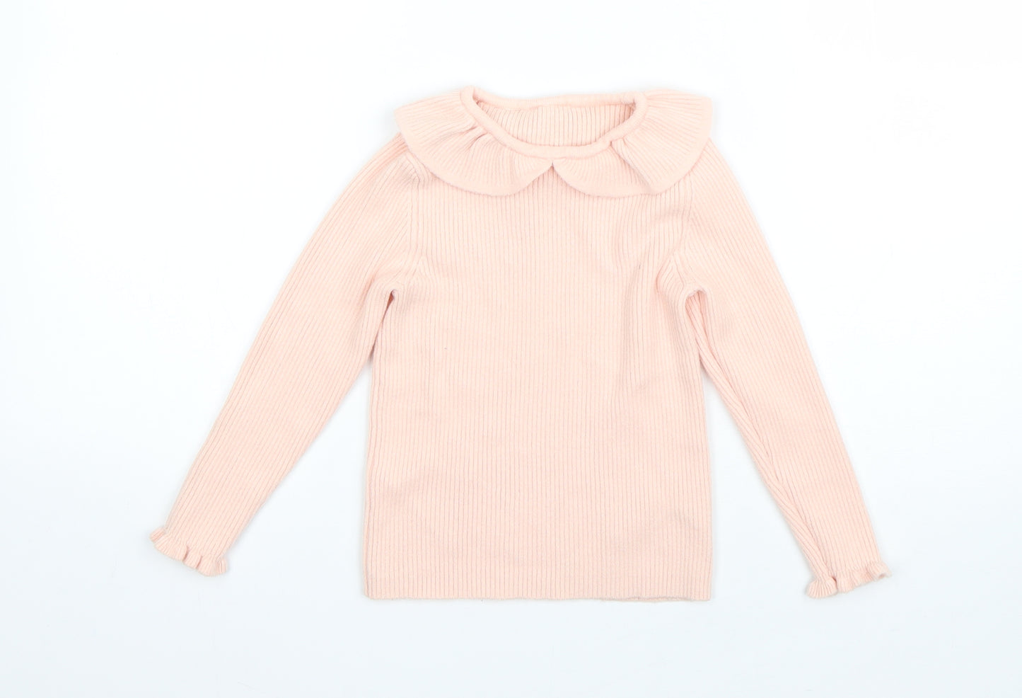 George Girls Pink Collared  Viscose Pullover Jumper Size 4-5 Years