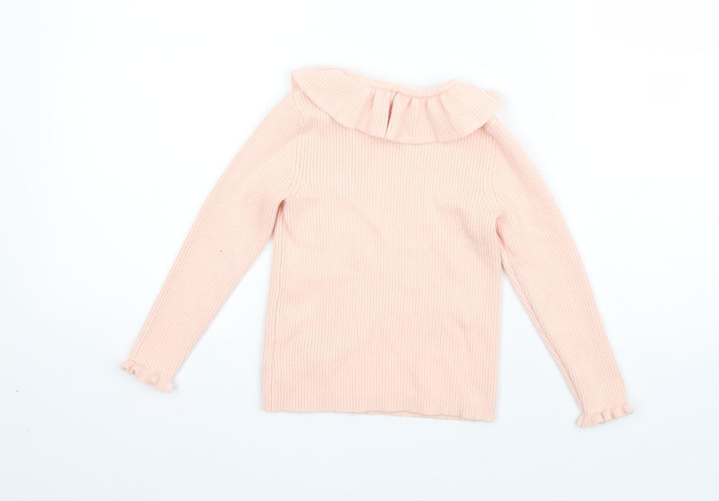 George Girls Pink Collared  Viscose Pullover Jumper Size 4-5 Years
