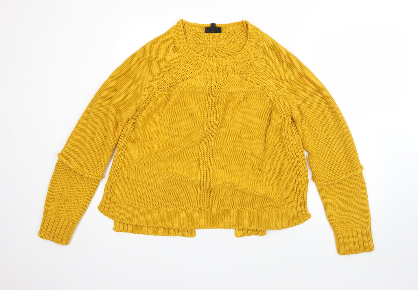 Topshop Womens Yellow Round Neck  Acrylic Pullover Jumper Size 8