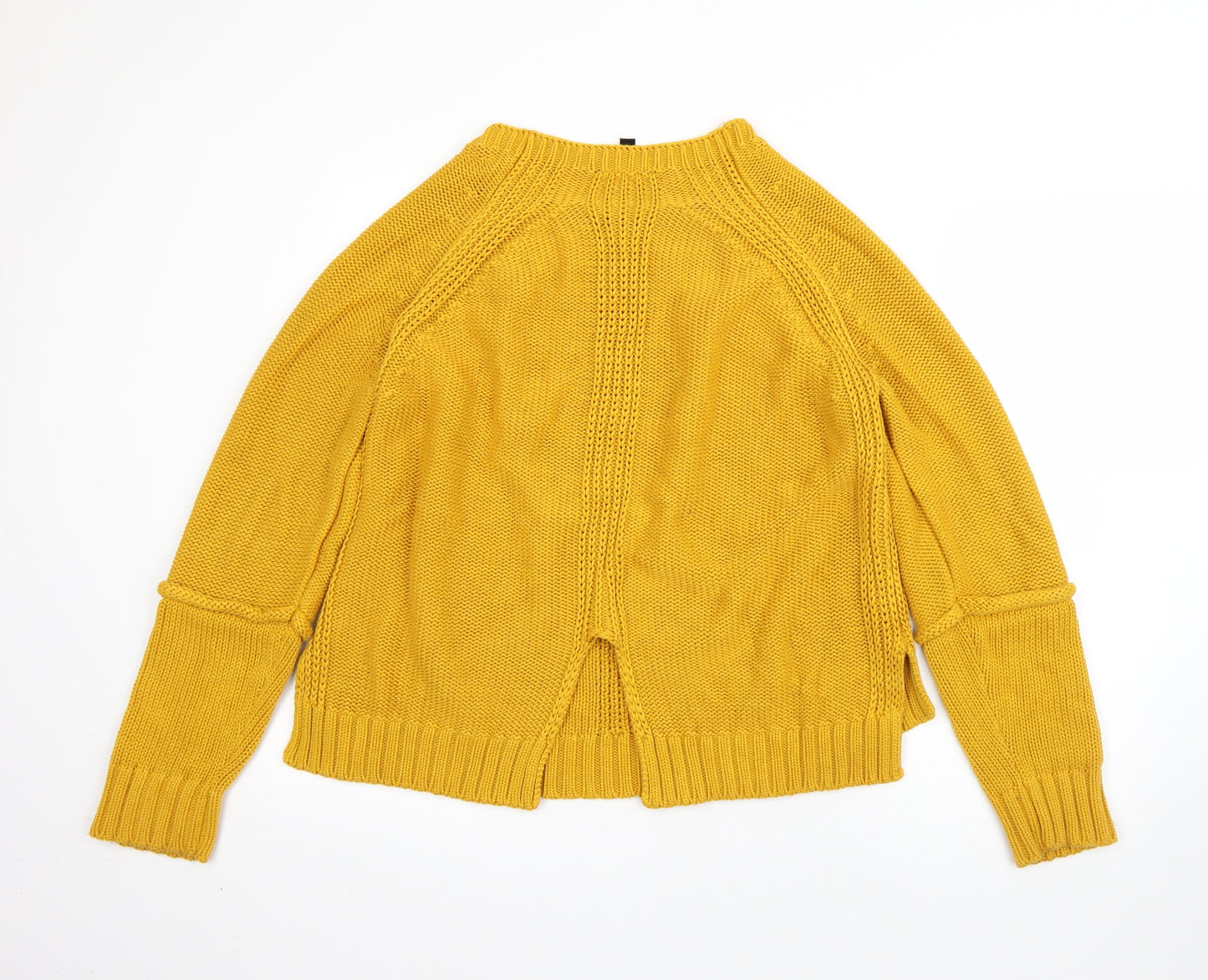 Topshop Womens Yellow Round Neck  Acrylic Pullover Jumper Size 8