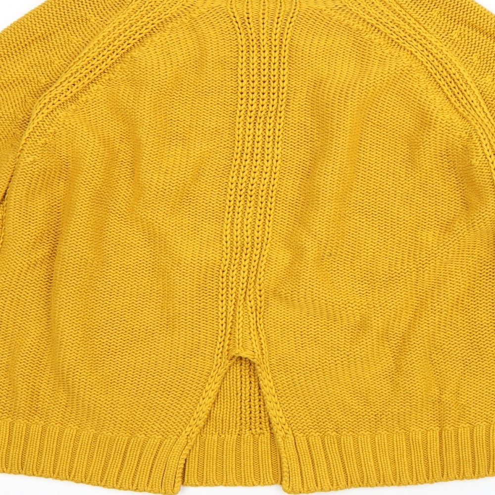 Topshop Womens Yellow Round Neck  Acrylic Pullover Jumper Size 8