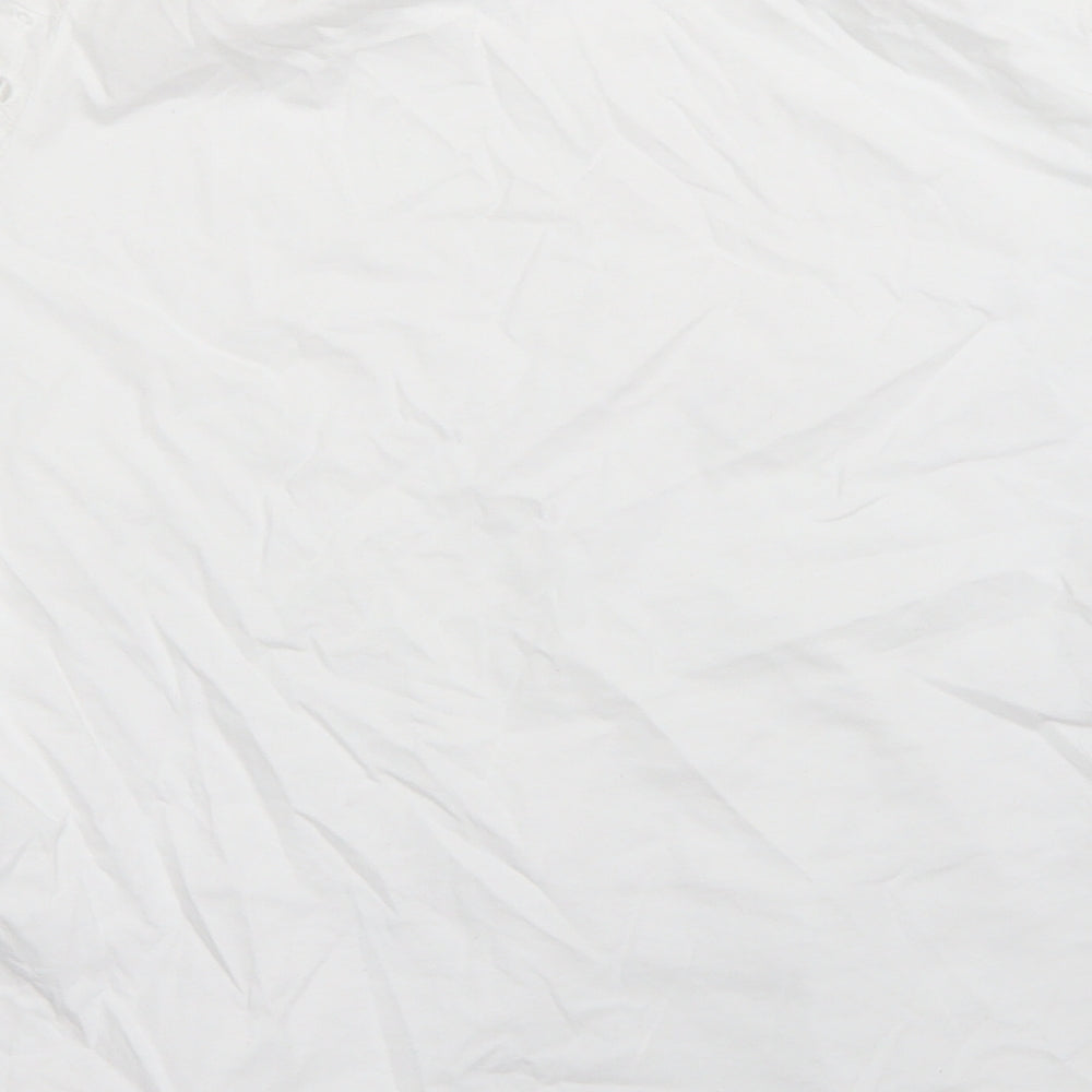 Nutmeg Womens White  Cotton Basic T-Shirt Size 12 Round Neck