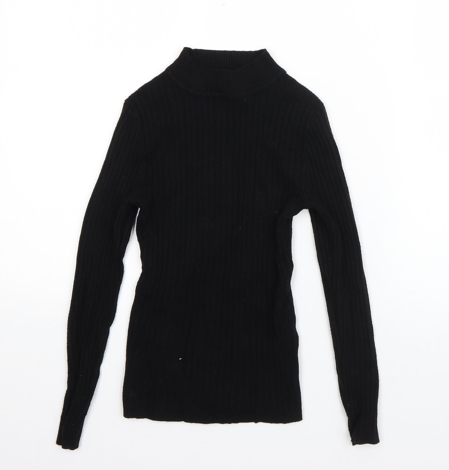 Primark Womens Black High Neck  Viscose Pullover Jumper Size XS