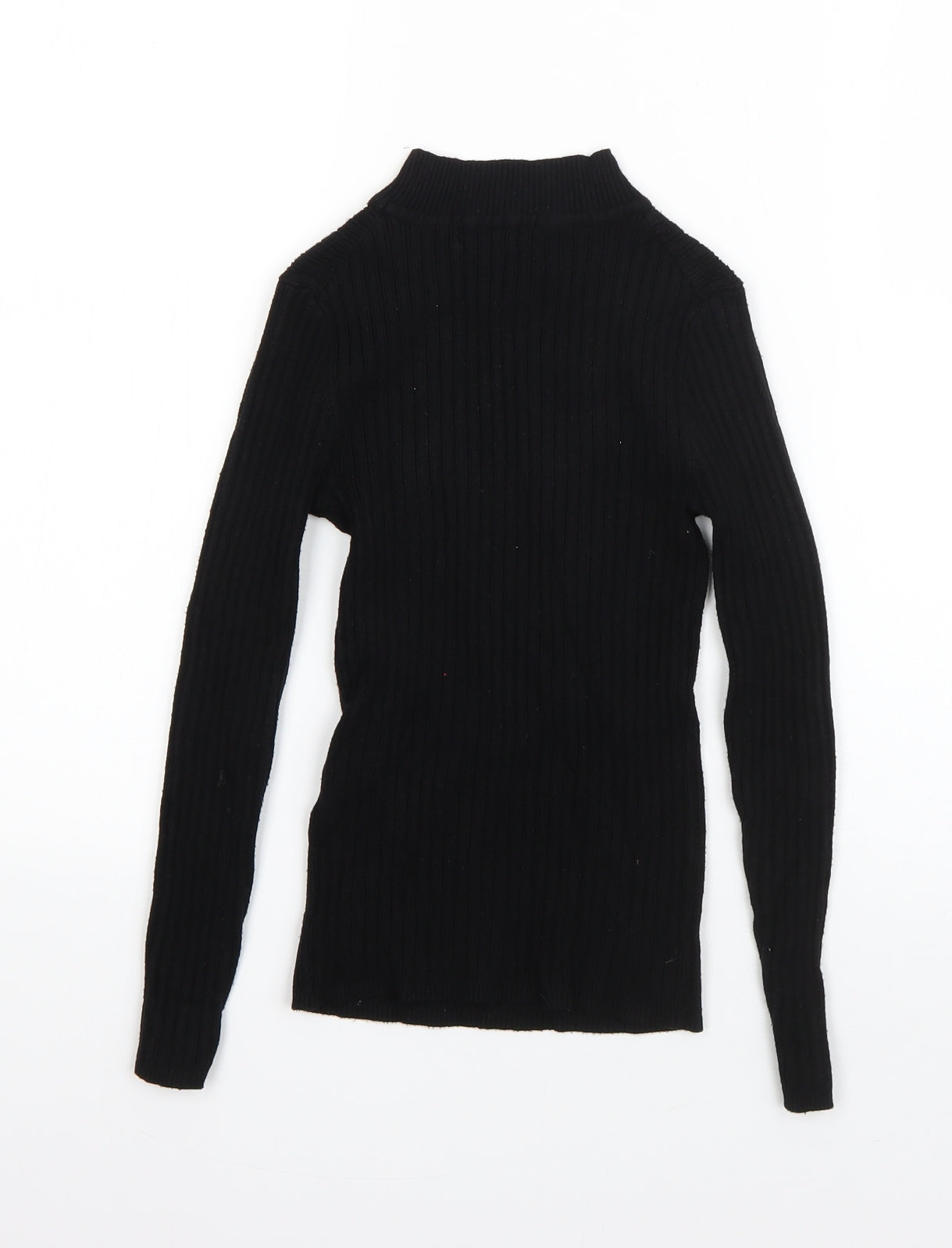 Primark Womens Black High Neck  Viscose Pullover Jumper Size XS