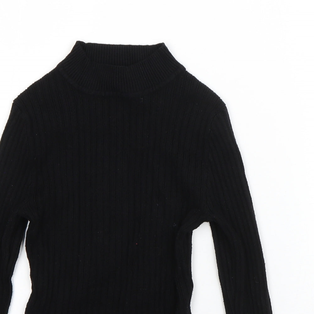 Primark Womens Black High Neck  Viscose Pullover Jumper Size XS