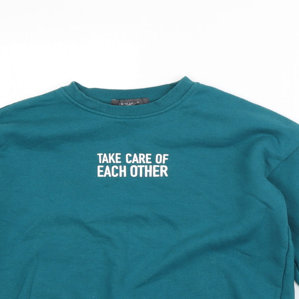 Primark Womens Green  Polyester Pullover Sweatshirt Size XS