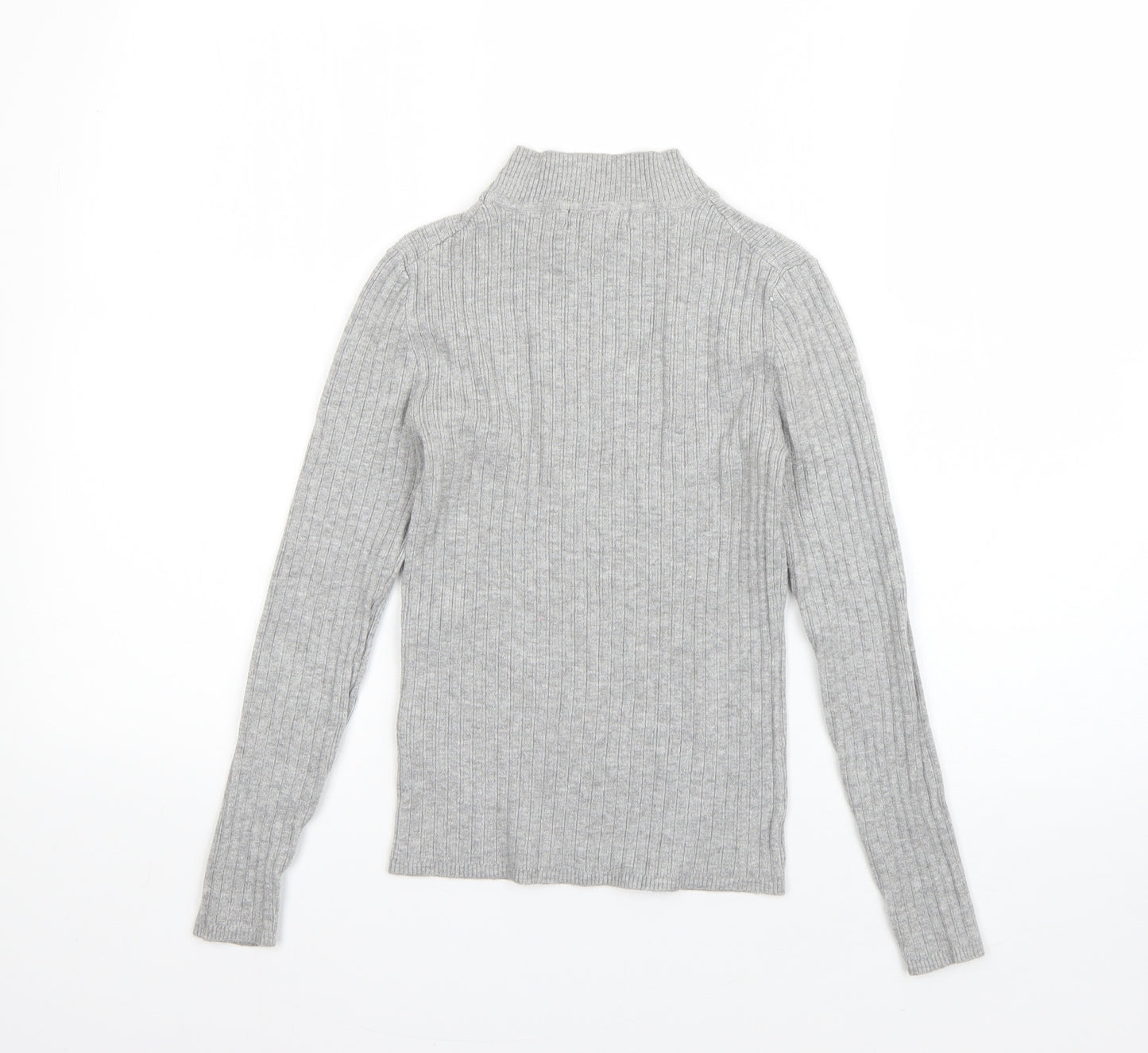 Primark Womens Grey High Neck  Viscose Pullover Jumper Size S