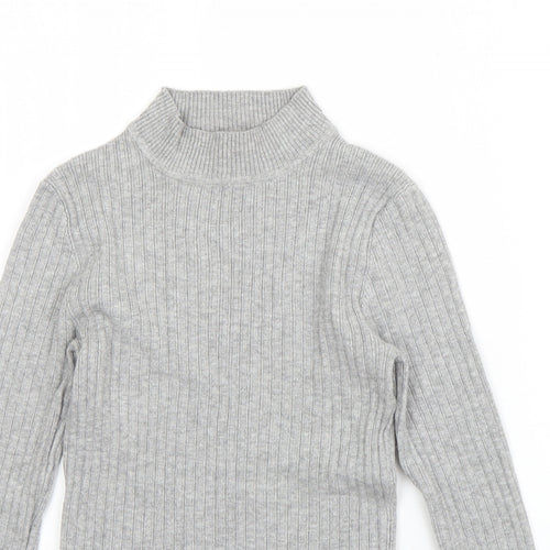 Primark Womens Grey High Neck  Viscose Pullover Jumper Size S