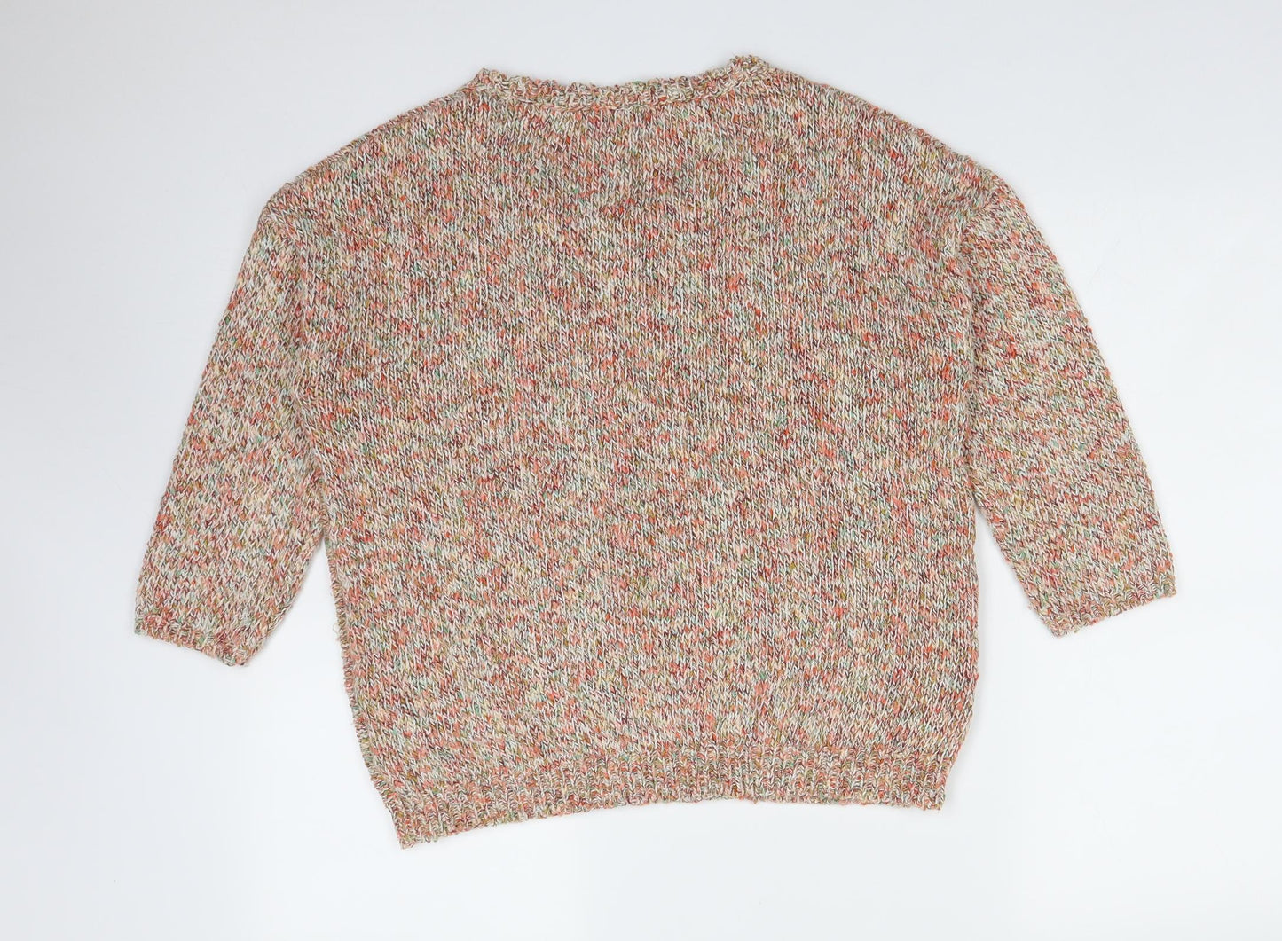 M&S Womens Multicoloured  Acrylic Basic T-Shirt Size 14 Round Neck