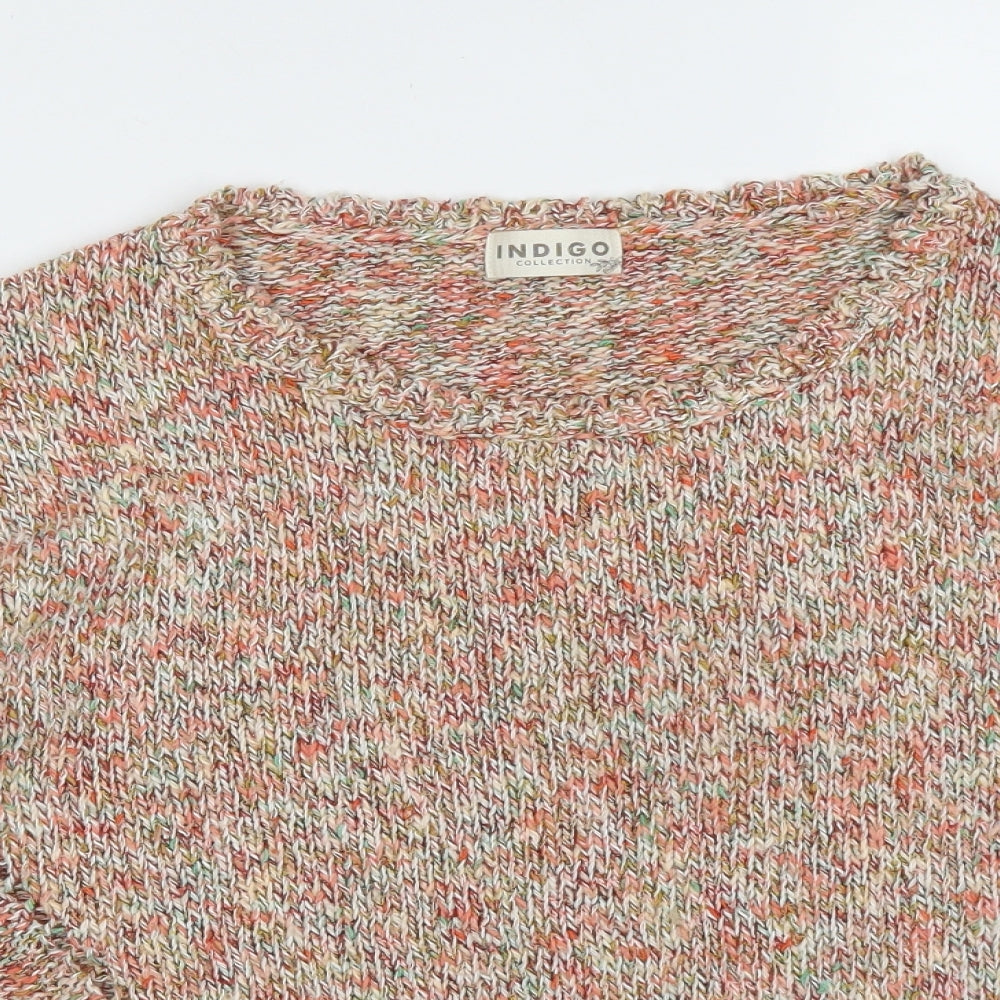 M&S Womens Multicoloured  Acrylic Basic T-Shirt Size 14 Round Neck
