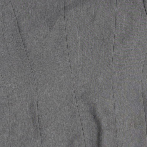 Preworn Womens Grey  Polyester Jacket Suit Jacket Size 16
