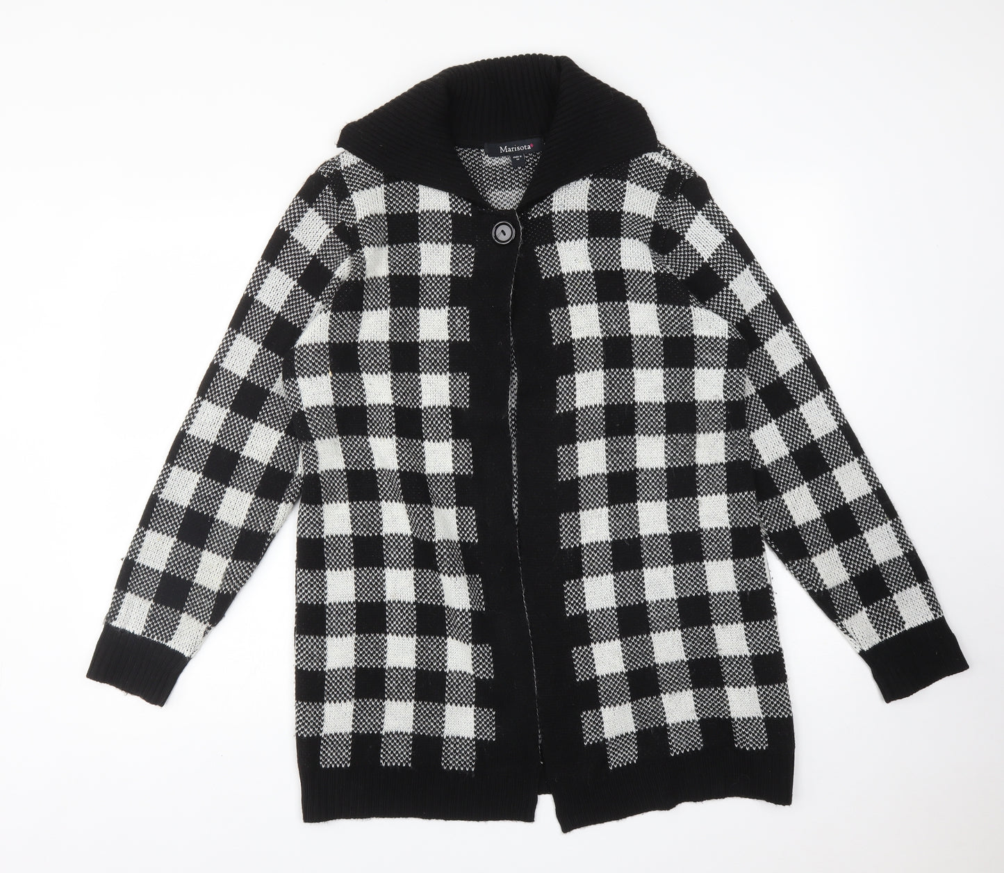 MARISOTA Womens Multicoloured  Check Acrylic Cardigan Jumper Size 14