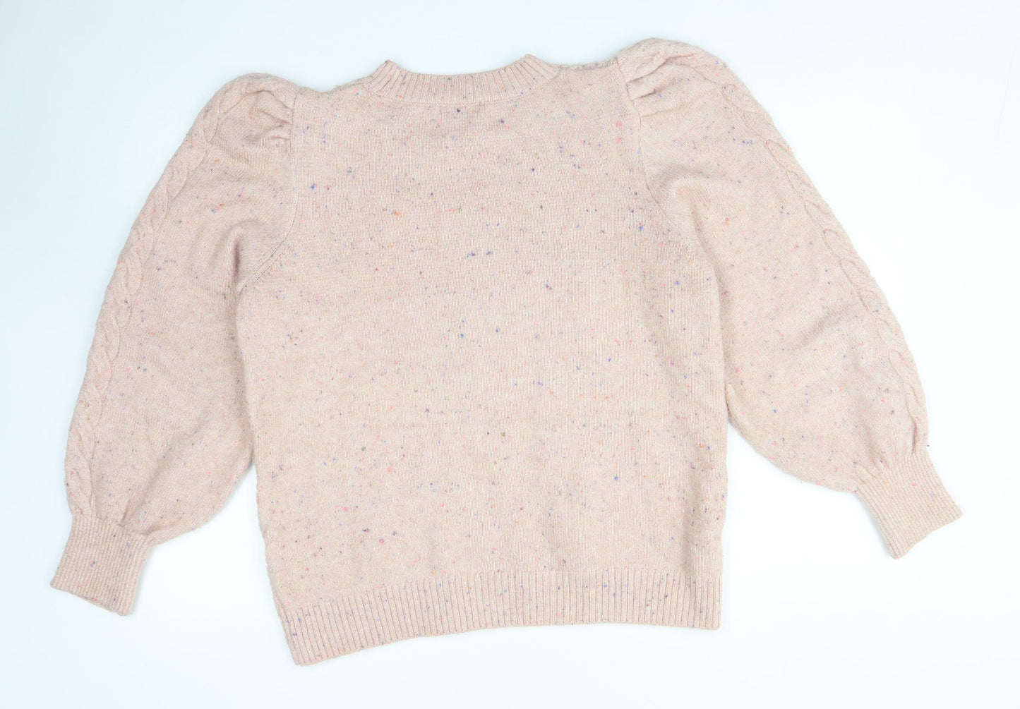F&F Womens Pink  Acrylic Basic T-Shirt Size 14 Round Neck