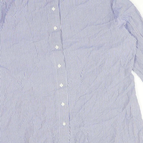 Autograph Womens Multicoloured Striped Cotton Basic Button-Up Size 14 Collared