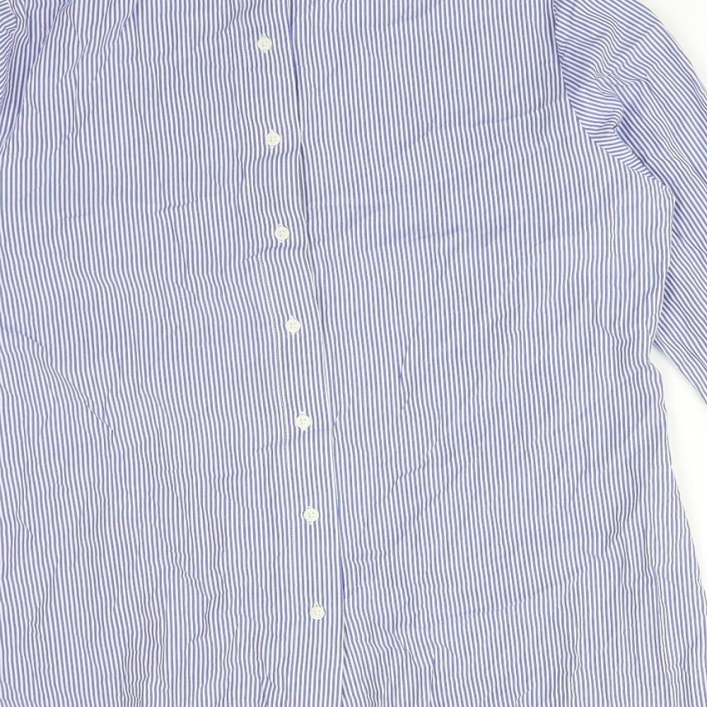 Autograph Womens Multicoloured Striped Cotton Basic Button-Up Size 14 Collared