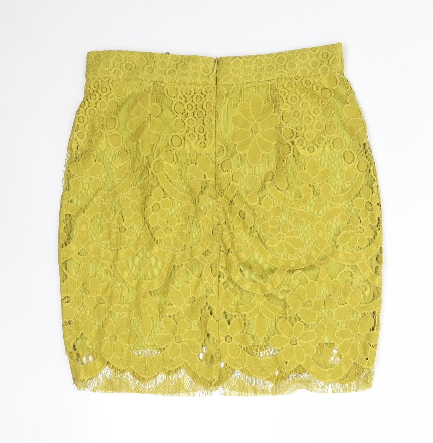 Boohoo Womens Green Floral Polyester Straight & Pencil Skirt Size 10