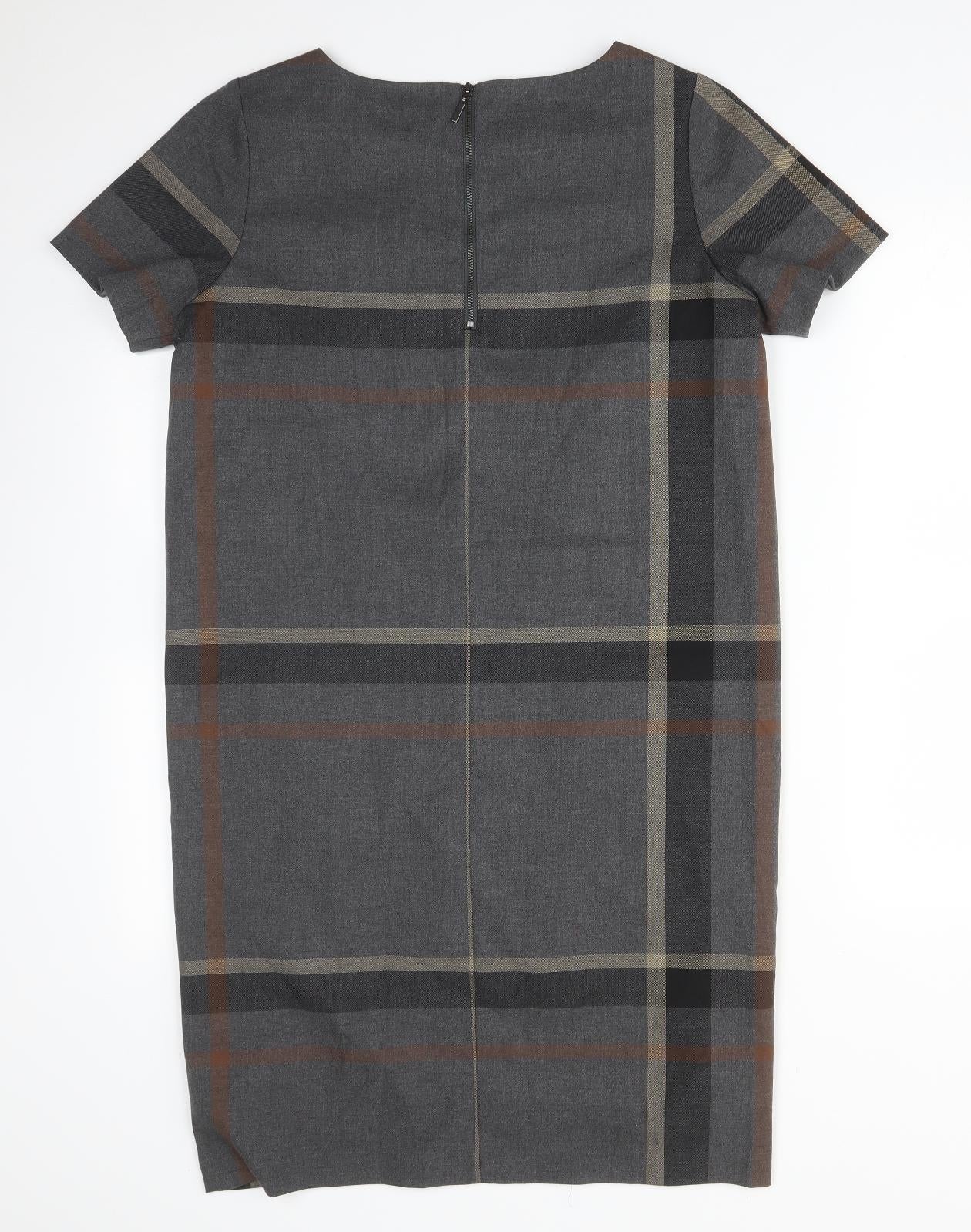 NEXT Womens Multicoloured Check Polyester Pencil Dress  Size 10  Round Neck