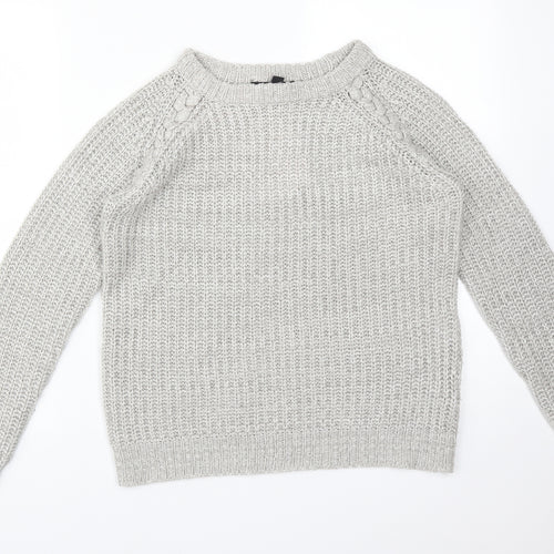 Atmosphere Womens Grey Round Neck  Acrylic Pullover Jumper Size 8