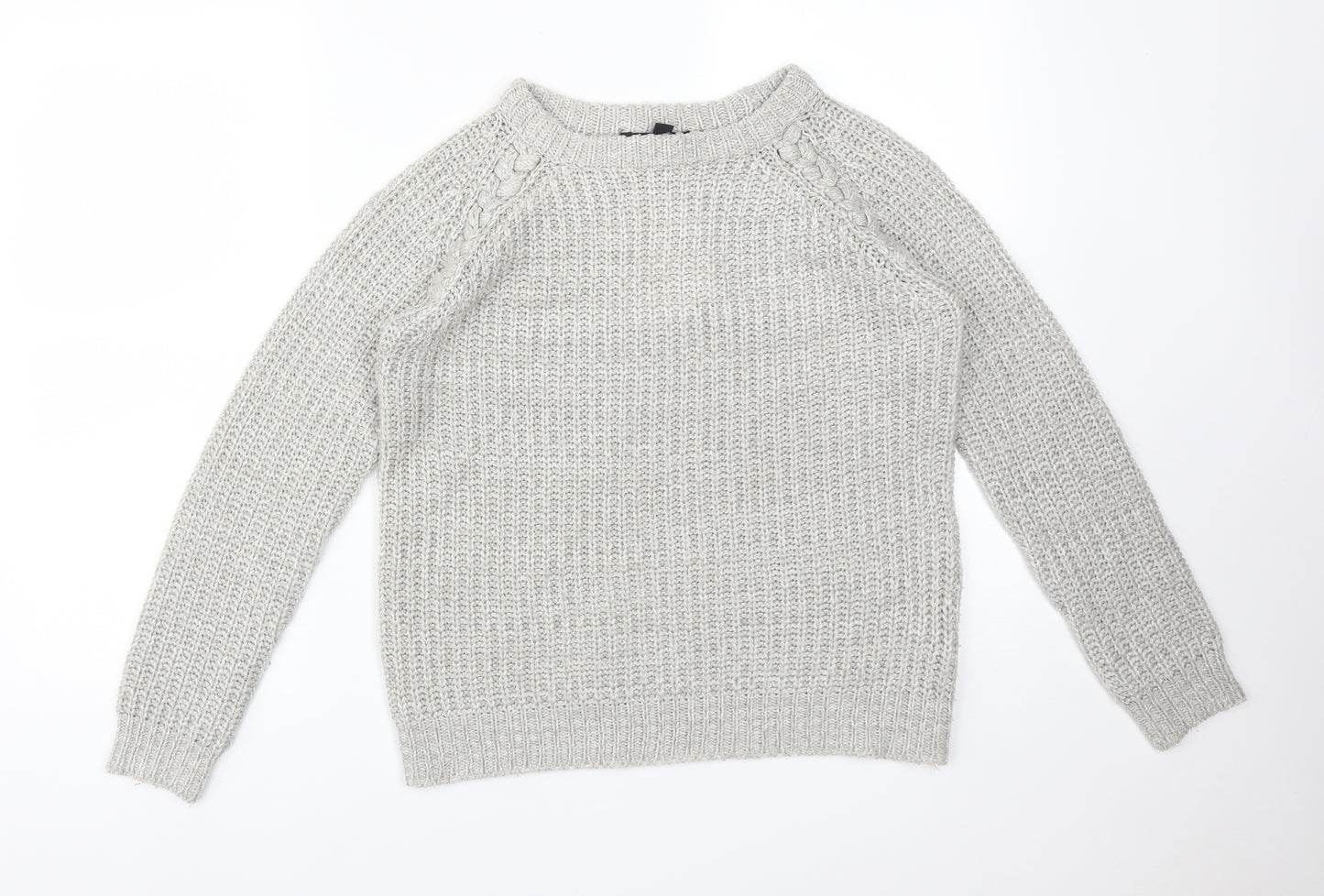 Atmosphere Womens Grey Round Neck  Acrylic Pullover Jumper Size 8