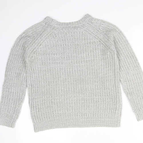 Atmosphere Womens Grey Round Neck  Acrylic Pullover Jumper Size 8