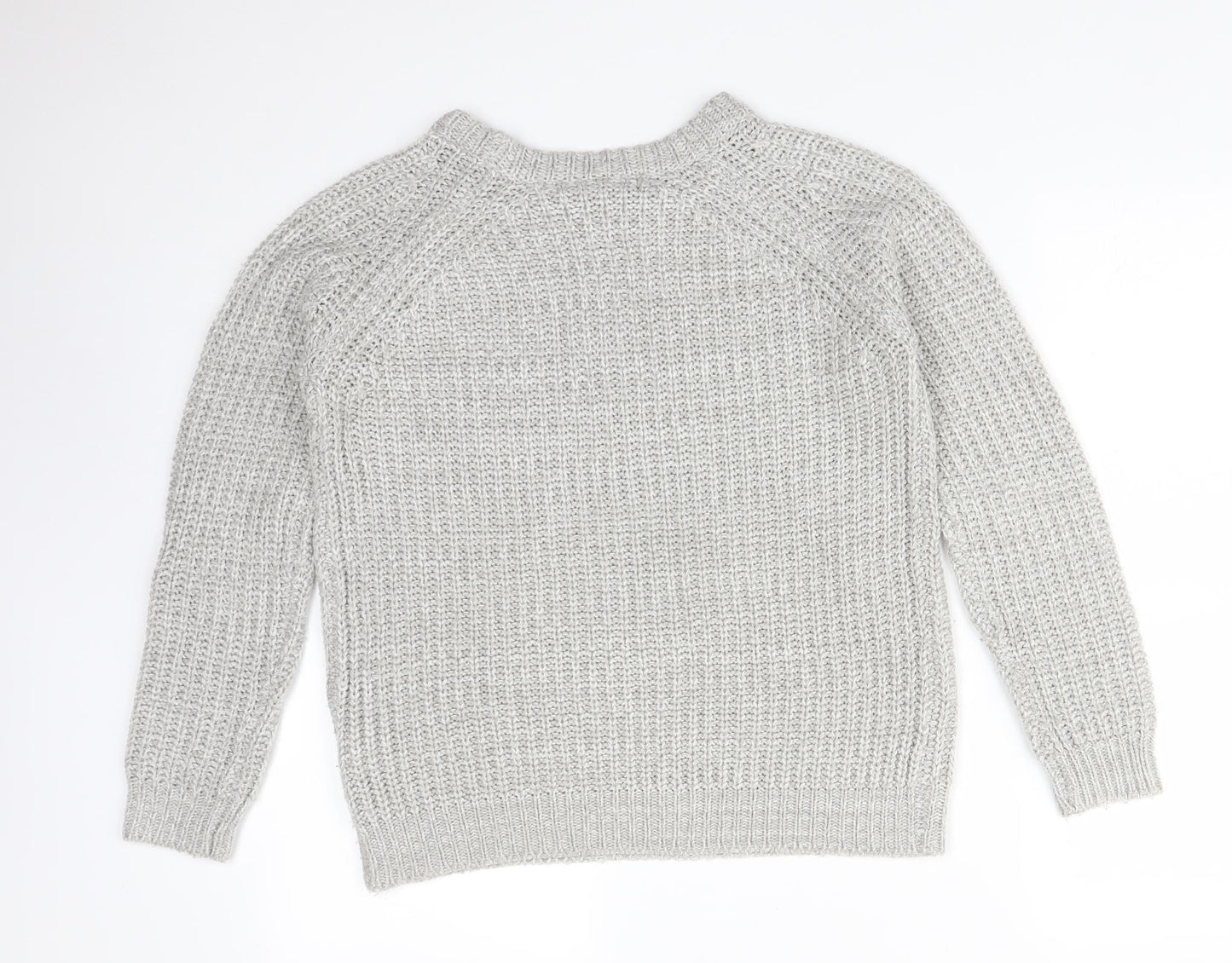 Atmosphere Womens Grey Round Neck  Acrylic Pullover Jumper Size 8