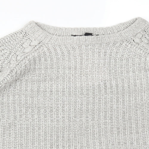 Atmosphere Womens Grey Round Neck  Acrylic Pullover Jumper Size 8