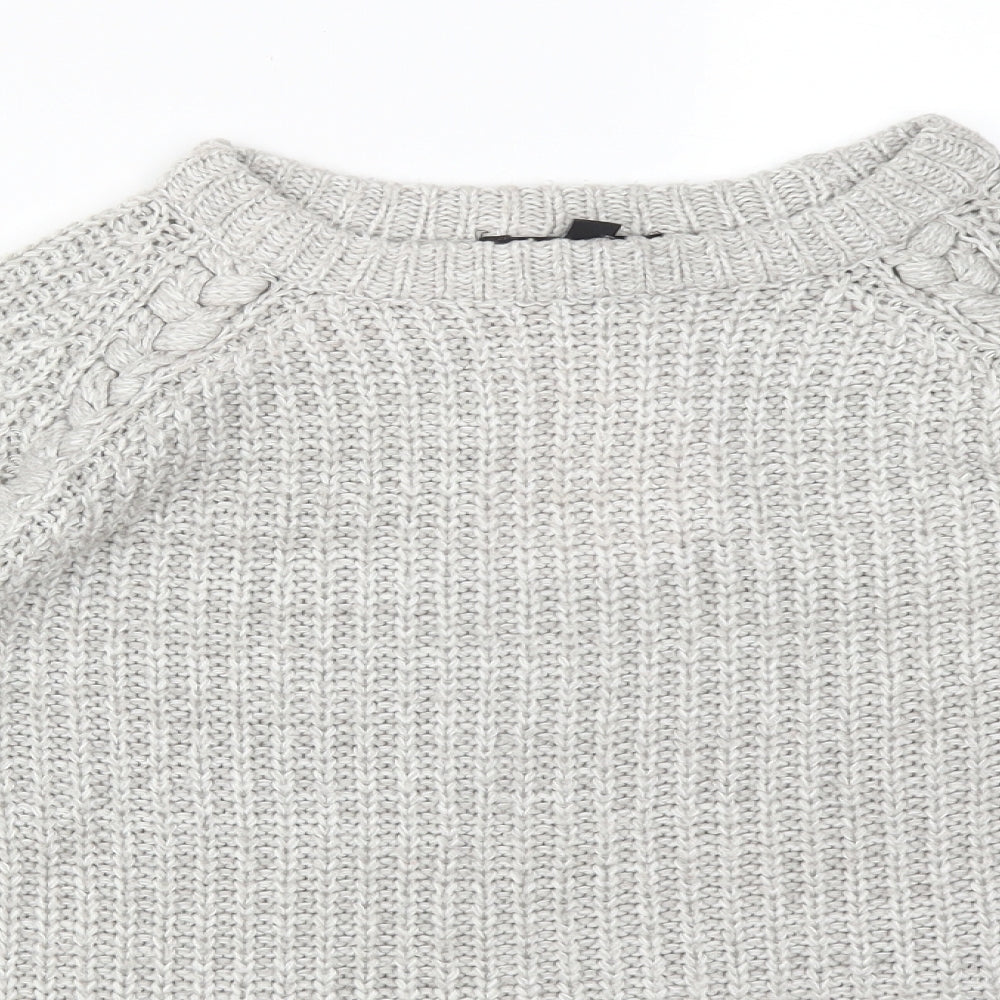 Atmosphere Womens Grey Round Neck  Acrylic Pullover Jumper Size 8