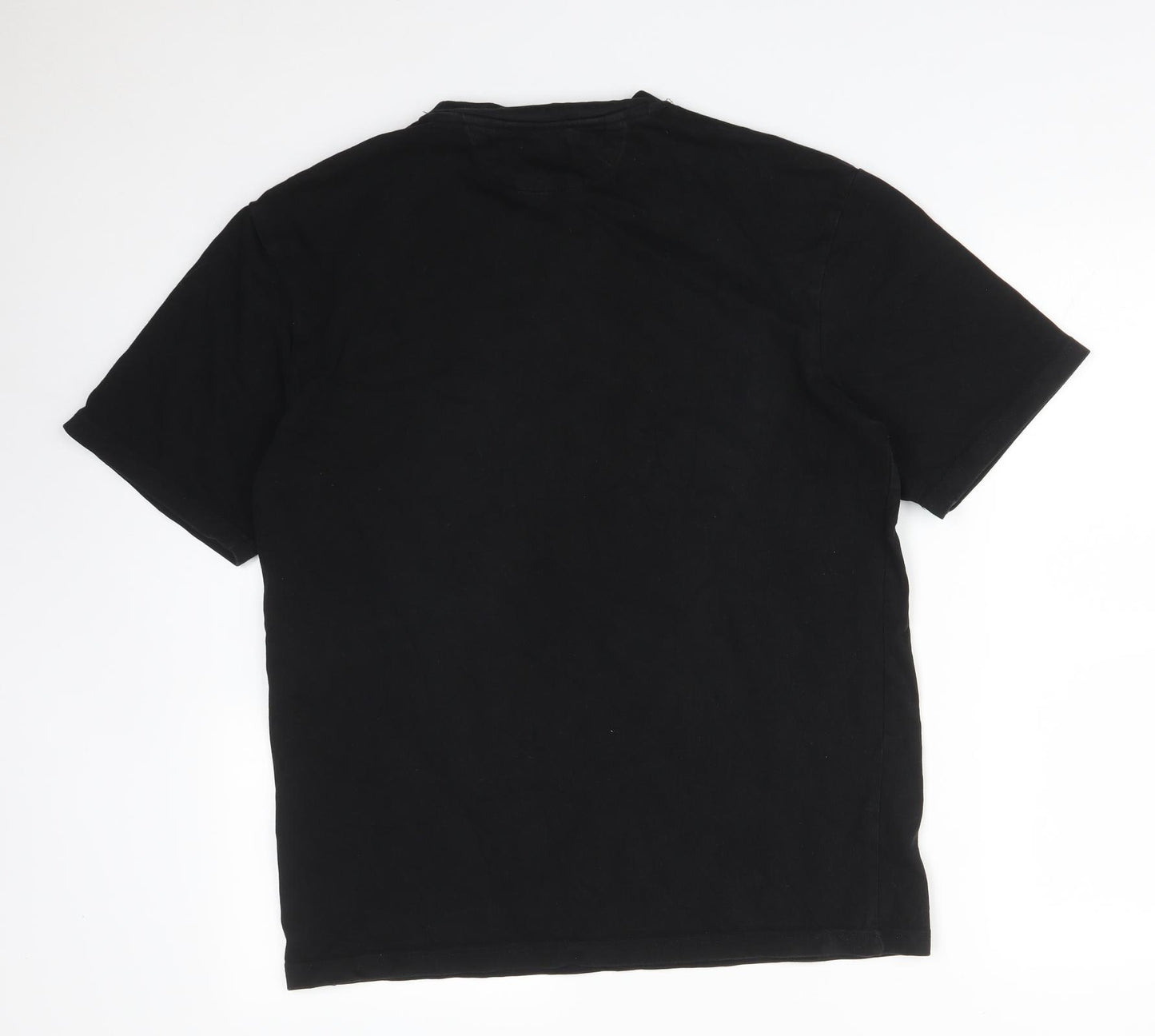 Zara Mens Black  Cotton  T-Shirt Size M Crew Neck
