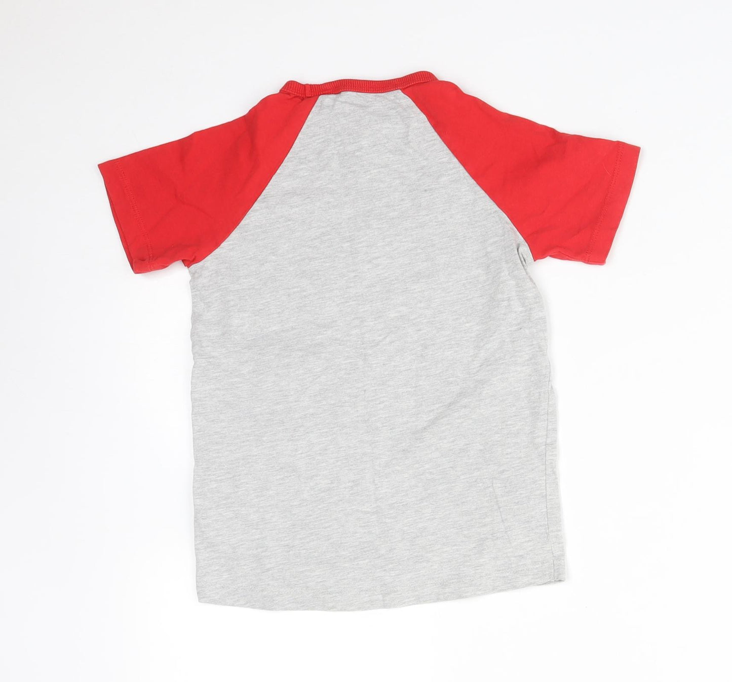 NEXT Boys Grey Colourblock Cotton Basic T-Shirt Size 5 Years Crew Neck