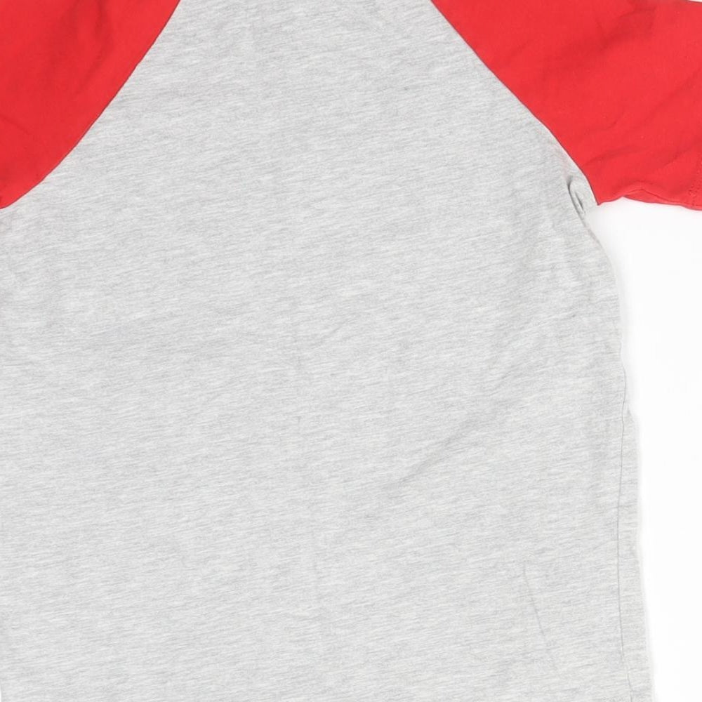 NEXT Boys Grey Colourblock Cotton Basic T-Shirt Size 5 Years Crew Neck