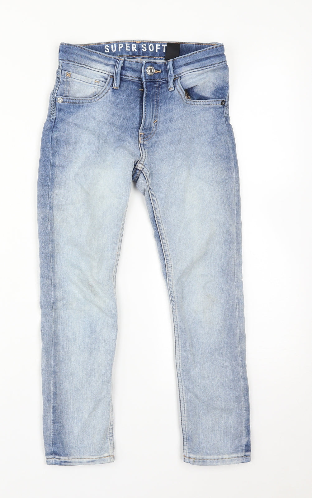 H&M Girls Blue  Cotton Skinny Jeans Size 7 Years  Regular
