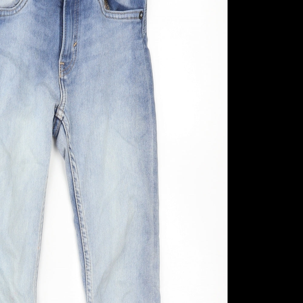 H&M Girls Blue  Cotton Skinny Jeans Size 7 Years  Regular