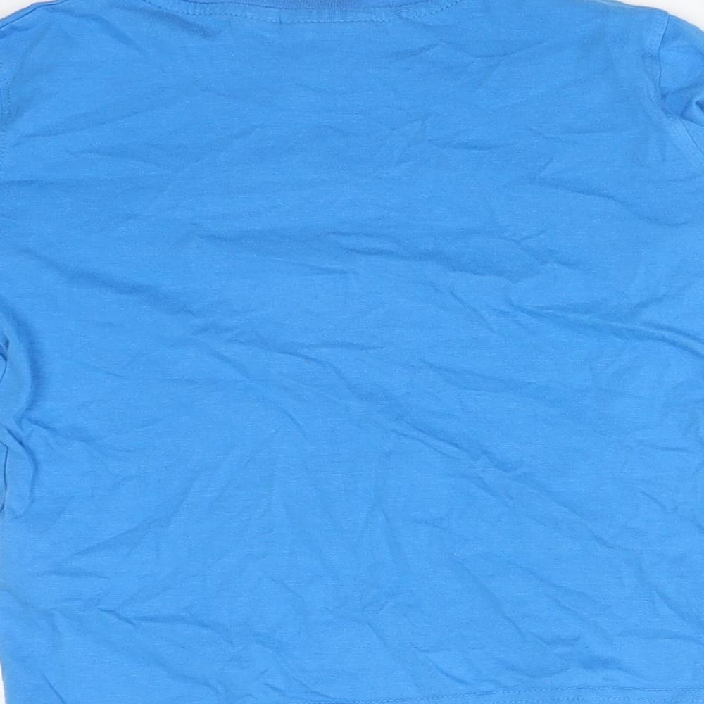 Lee Cooper Boys Blue Colourblock Cotton Basic T-Shirt Size 5-6 Years Round Neck  - SPEED DEMONS