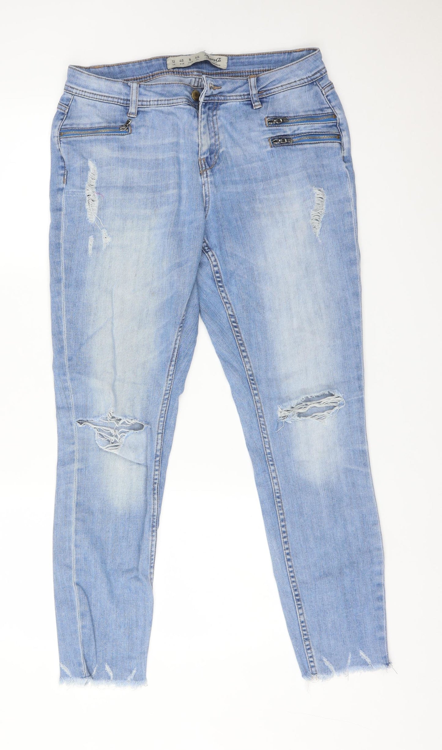 DENIM CO Womens Blue  Cotton Straight Jeans Size 12 L28 in Regular
