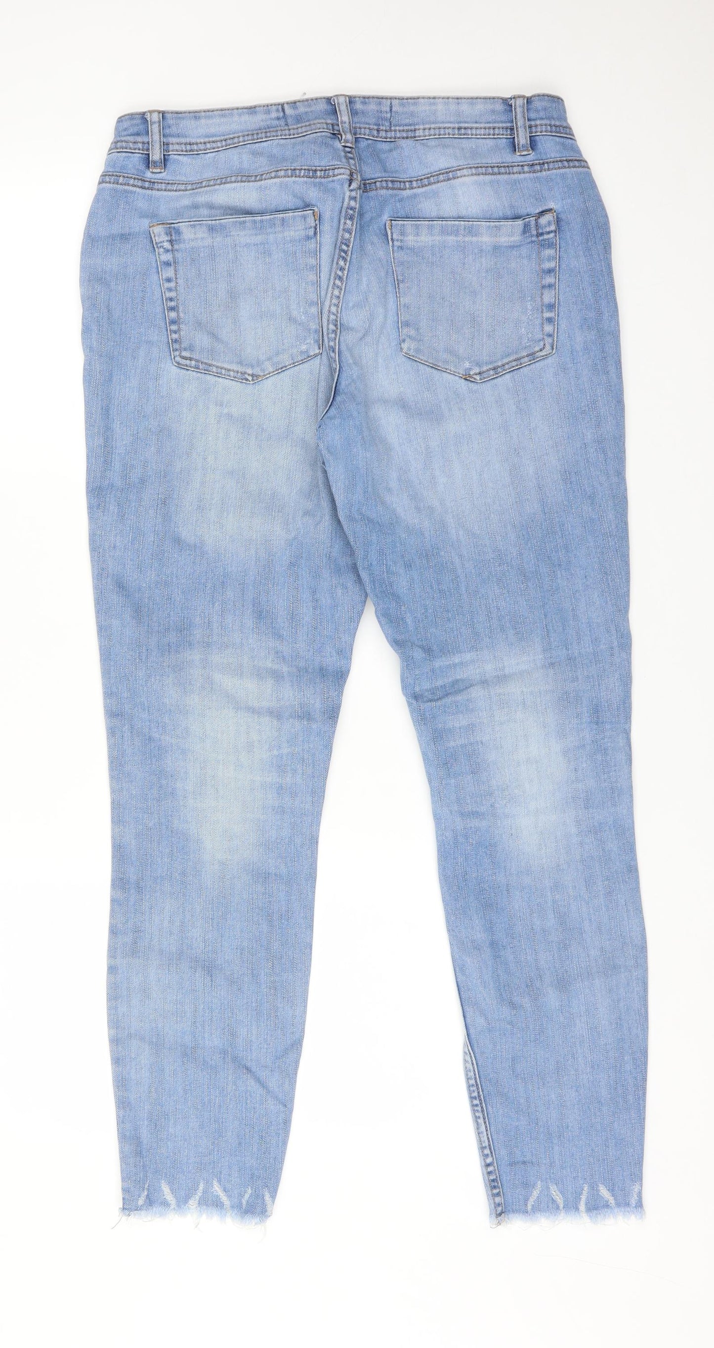 DENIM CO Womens Blue  Cotton Straight Jeans Size 12 L28 in Regular
