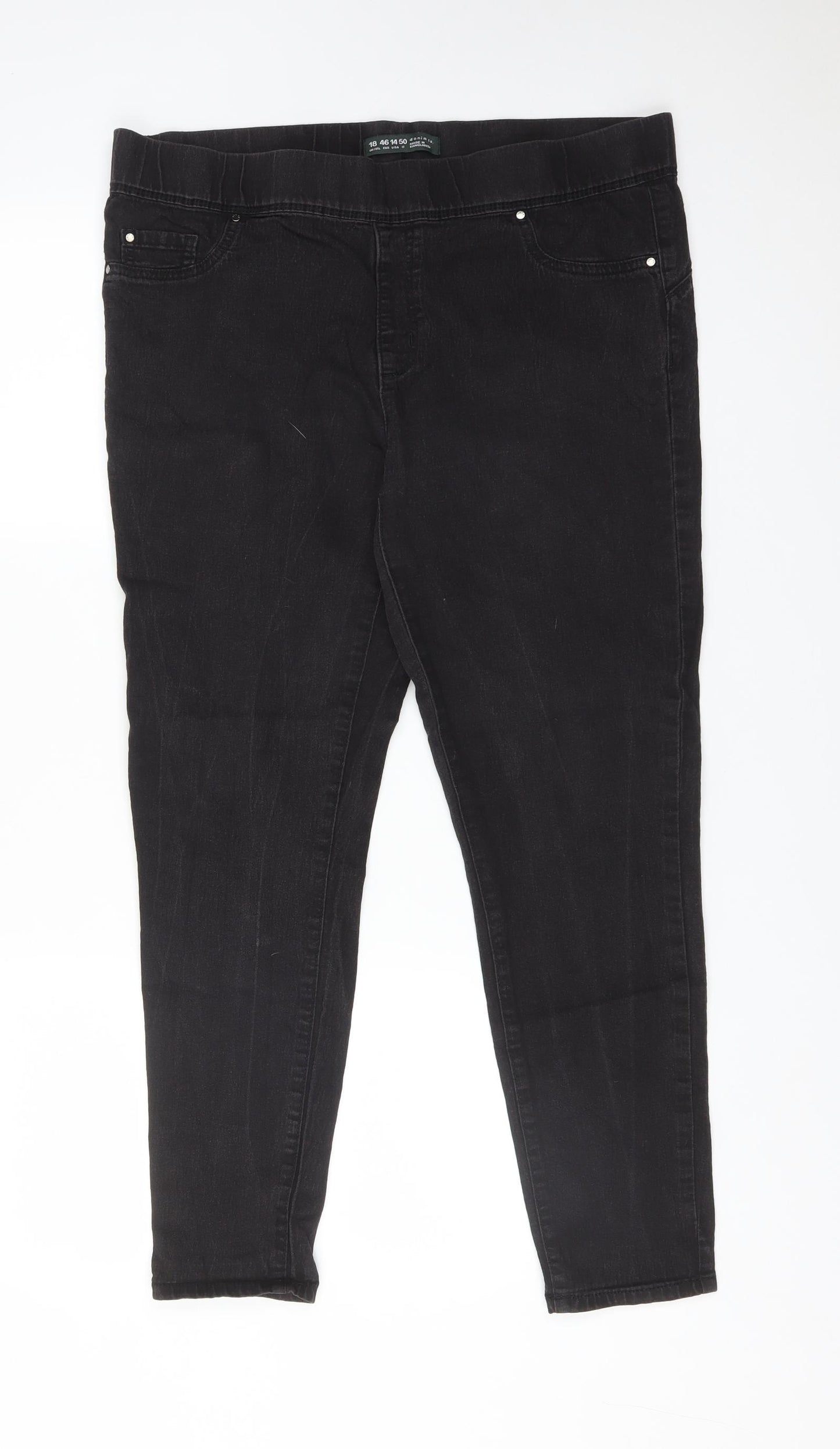 DENIM CO Womens Black  Cotton Jegging Jeans Size 18 L26 in Regular