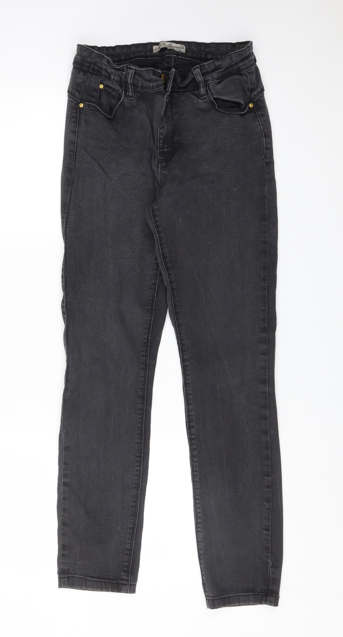 DENIM CO Womens Black  Cotton Skinny Jeans Size 12 L27 in Regular