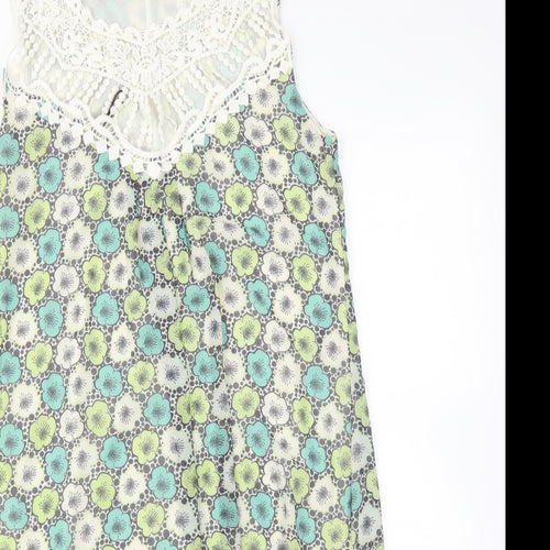 Dorothy Perkins Womens Multicoloured Floral Polyester A-Line  Size 10  Round Neck