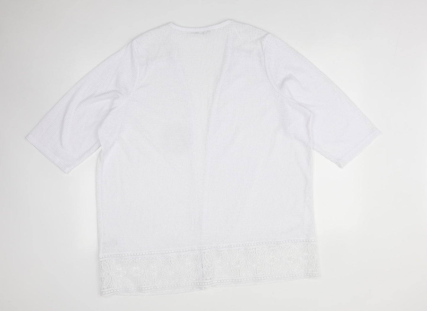 George Womens White  Floral Polyester Cardigan Jumper Size 24