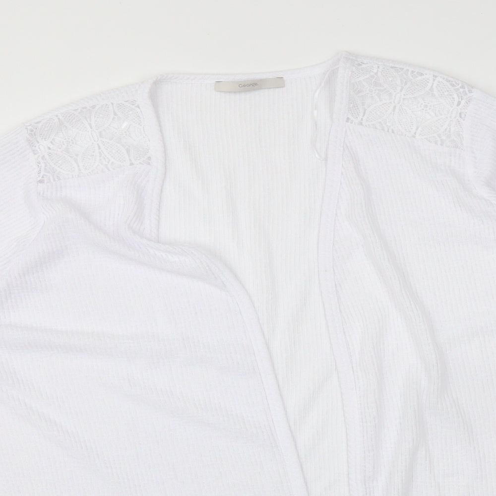 George Womens White  Floral Polyester Cardigan Jumper Size 24