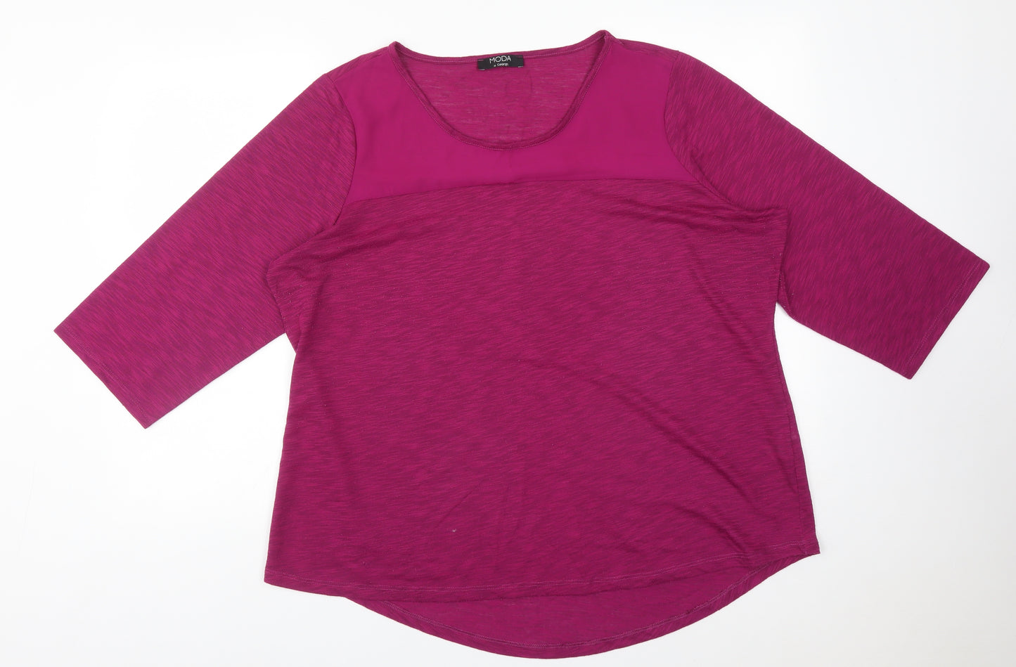 George Womens Purple  Polyester Basic T-Shirt Size 22 Round Neck
