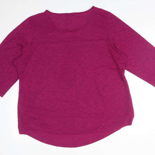 George Womens Purple  Polyester Basic T-Shirt Size 22 Round Neck