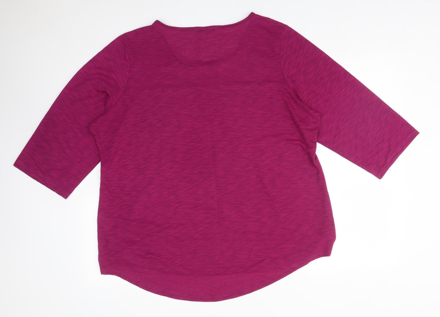 George Womens Purple  Polyester Basic T-Shirt Size 22 Round Neck
