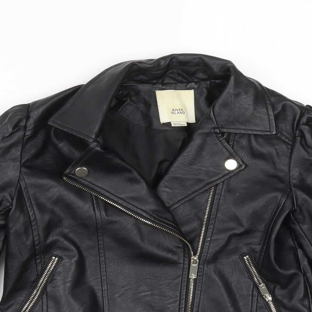 River Island Girls Black   Jacket  Size 9-10 Years