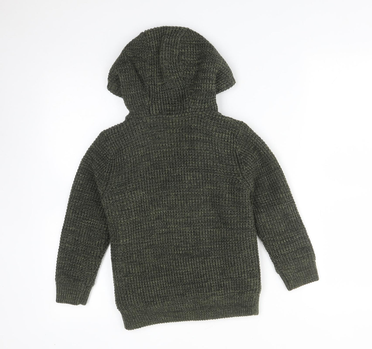TU Boys Green  Acrylic Full Zip Hoodie Size 6 Years
